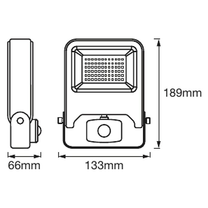 Ledvance LED-Strahler Endura FloodAnthrazit, Sensor, 20 W, IP44 Sketch