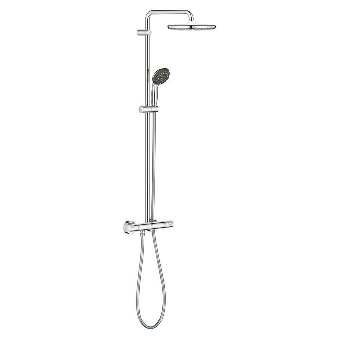 Grohe Vitalio Start Duschsystem 250Mit Thermostatarmatur, Lochabstand: 101,6 cm, Anzahl Strahlarten: 2 Stk., Chrom Diagonal View