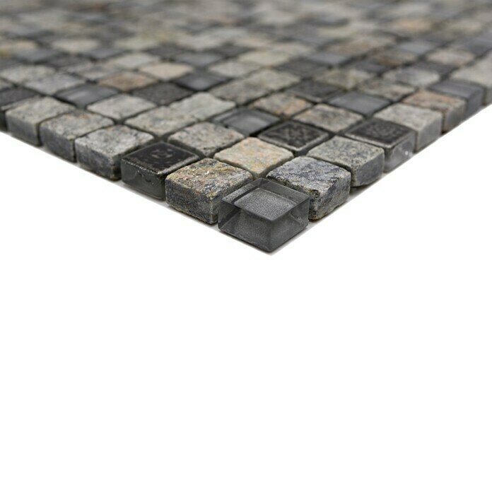 Mosaikfliese Quadrat Crystal Mix XCM M710 (30 x 30 cm, Grau, Matt)