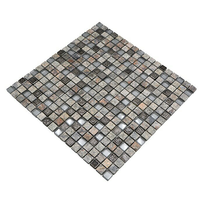 Mosaikfliese Quadrat Crystal Mix XCM M710 (30 x 30 cm, Grau, Matt)