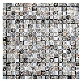 Mosaikfliese Quadrat Crystal Mix XCM M710 (30 x 30 cm, Grau, Matt)