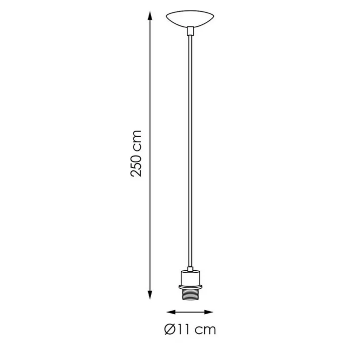 Home Sweet Home Pendelleuchte rund Basic XL - Höhe: 250 cm - Abbildung einer Pendelleuchte mit einer Höhe von 250 cm und einem Durchmesser von 11 cm, ideal für stilvolle Beleuchtungslösungen.