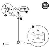 Home Sweet Home Pendelleuchte rund Basic XL (60 W, Farbe: Stahl matt, Höhe: 250 cm)