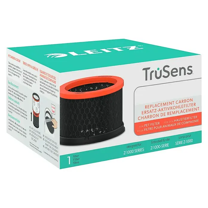 Leitz TruSens Aktivkohlefilter Haustier - Passend für: TruSens Luftreiniger Z-1000, Höhe: 8,6 cm - Box eines TrüSens Z-1000-Serie Ersatz-Aktivkohlefilters für Haustiere zur Reduzierung von Tierhaaren und Gerüchen.