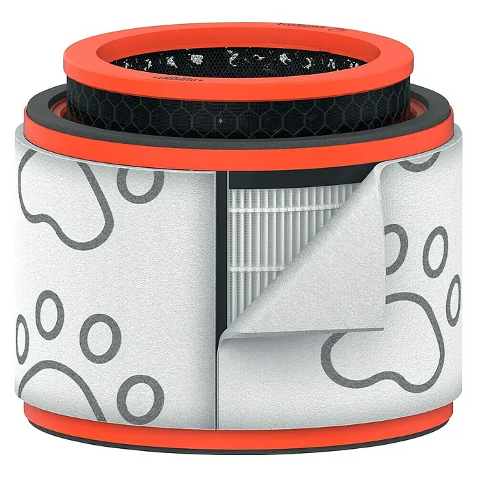 Leitz TruSens HEPA-Filter Haustier - Passend für: TruSens Luftreiniger Z-2000/Z-2500 - Detailansicht eines TruSens Luftreinigers mit HEPA-Filter und Aktivkohlefilter, ideal für Tierbesitzer zur Verbesserung der Luftqualität.