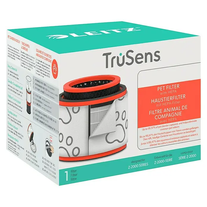 Leitz TruSens HEPA-Filter Haustier - Passend für: TruSens Luftreiniger Z-2000/Z-2500 - Produktverpackung TruSens Z-2000 Serie Pet Filter mit HEPA-Filter.