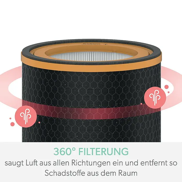 Leitz TruSens HEPA-Filter Gerüche & VOC - Passend für: TruSens Luftreiniger Z-2000/Z-2500 - Luftfilter mit 360°-Filterung. Es saugt Luft aus allen Richtungen und entfernt Schadstoffe aus dem Raum.