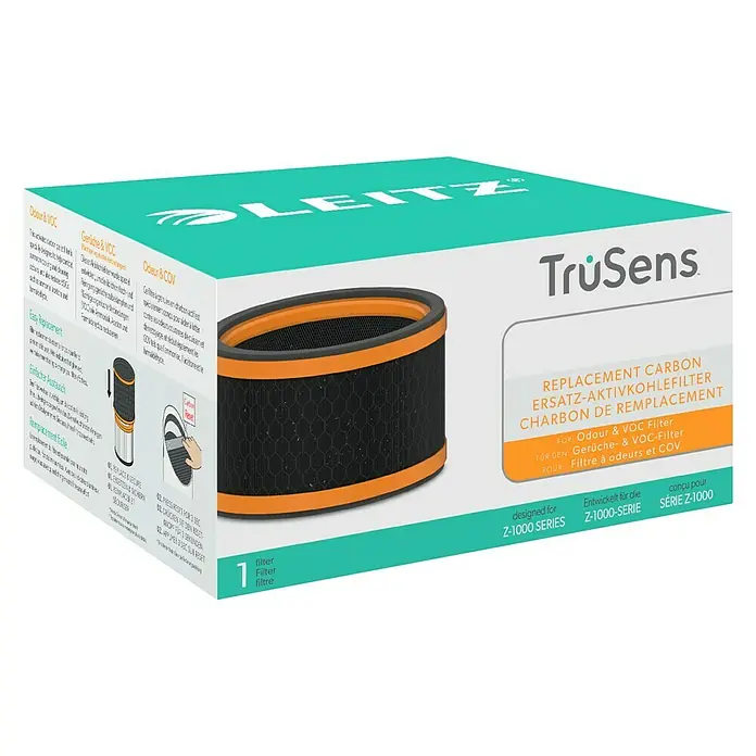 Leitz TruSens Aktivkohlefilter Gerüche & VOC - Passend für: TruSens Luftreiniger Z-1000, Höhe: 9,2 cm - TruSens Z-1000-Serie Ersatz-Aktivkohlefilter für eine verbesserte Luftqualität.