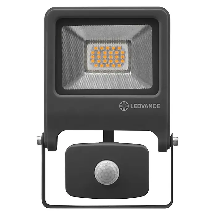 Ledvance LED-Strahler Endura Flood20 W, Anthrazit, Warmweiß, IP44 - LEDVANCE LED-Fluter mit Bewegungsmelder, ideal für die Außenbeleuchtung und zur Abschreckung von Einbrechern. Robuste Konstruktion für den Außeneinsatz.