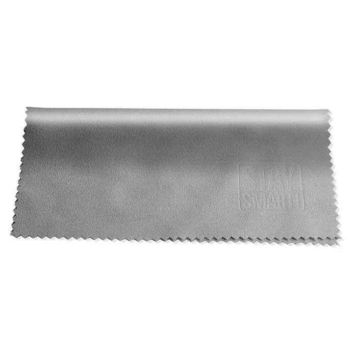 Stay Smart Brillenputztuch - 3 Stk., Kunststoff - Graues Mikrofasertuch von Stay Smart, ideal zum Reinigen empfindlicher Oberflächen und Bildschirme, mit Zackenrand für eine lange Lebensdauer.