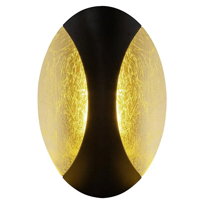 Globo LED-Wandleuchte Alexandra - 6 W, Schwarz/Gold, Warmweiß - Elegante Wandleuchte in Schwarz und Gold, die ein warmes, stimmungsvolles Licht erzeugt und jedem Raum einen Hauch von Luxus verleiht.