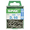 Spax T-Star plus Tornillo avellanado (Ø x L: 3 x 16 mm, Acero inoxidable, 100 ud., Rosca completa) | BAUHAUS
