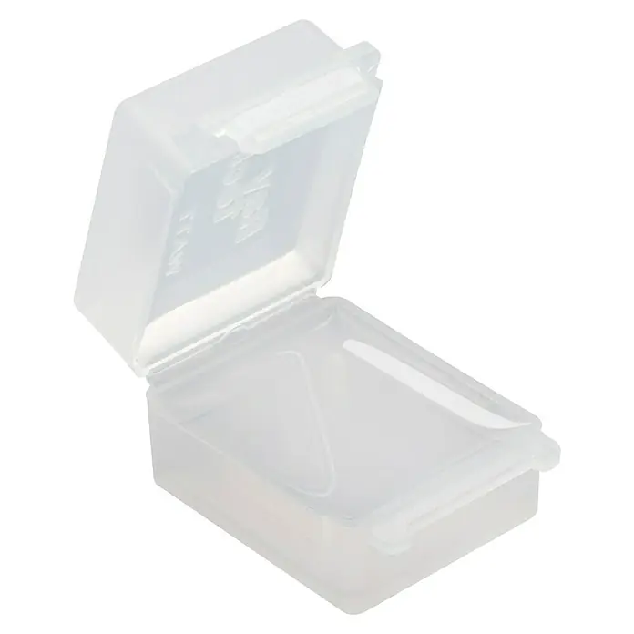 RayTech Protección de empalmes - Transparente, 2 ud., L x An x Al: 26 x 30 x 38 mm - Una caja de plástico translúcida abierta, ideal para mantener pequeños objetos libres de polvo y seguros.