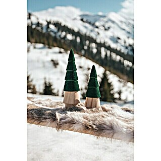 Dekofigur Weihnachtsbaum aus Holz Groß (Höhe: 33 cm, Grün, Holz)