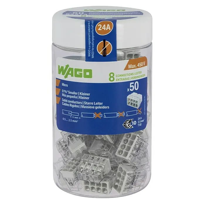 Mini Bornes de Connexion Wago S2273 - 100 pcs à 12,74 € chez Amazon