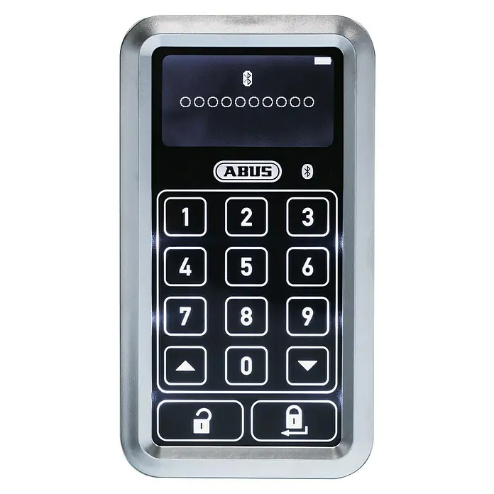 Abus HomeTec Pro Funk-Tastatur CFT 3100S - L x B x H: 29 x 78 x 142 mm, Passend für: Abus HomeTec Pro Funk-Türschlossantrieb CFA3100, Silber - ABUS Keypad mit beleuchteten Tasten zur sicheren und komfortablen Eingabe von Zugangscodes für Türöffner und Alarmanlagen.
