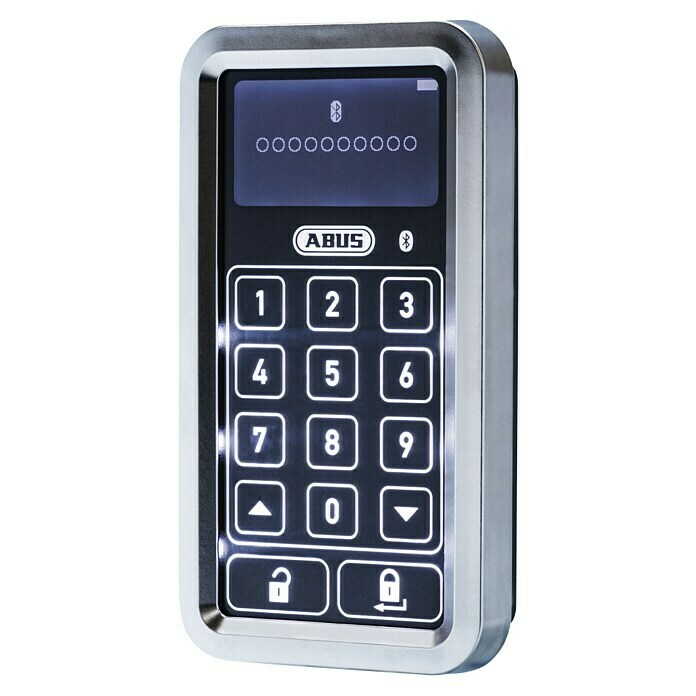 Abus HomeTec Pro Funk-Tastatur CFT 3100SL x B x H: 29 x 78 x 142 mm, Passend für: Abus HomeTec Pro Funk-Türschlossantrieb CFA3100, Silber Diagonal View