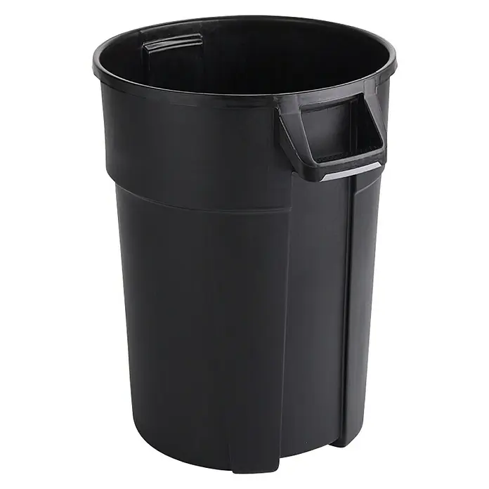 Rotho Standard-Mülleimer Titan mit Deckel - 85 l, Kunststoff, Schwarz - Schwarzer Mülleimer aus robustem Kunststoff mit praktischen Griffen für einfache Handhabung und Entleerung. Ideal für Haushalt, Büro oder Gewerbe.