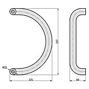 Basi Stoßgriff SG 7000 (Länge: 337 mm, Edelstahl, U-Form) | BAUHAUS