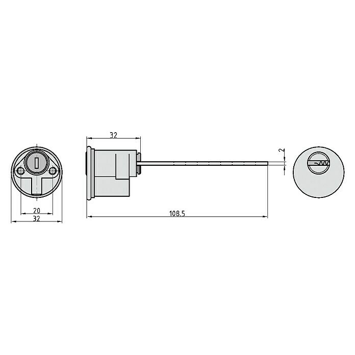 Basi Profilzylinder V55 (Bohrmuldenschlüssel) | BAUHAUS