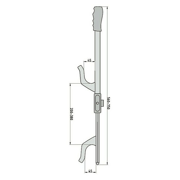 Basi Lenkradsperre KFZ 107Stahl, Länge: 380 mm Sketch