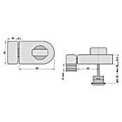 Basi Türzusatzschloss KS500 (Edelstahl, DIN Anschlag: Universell einsetzbar, Dornmaß: 60 mm) | BAUHAUS