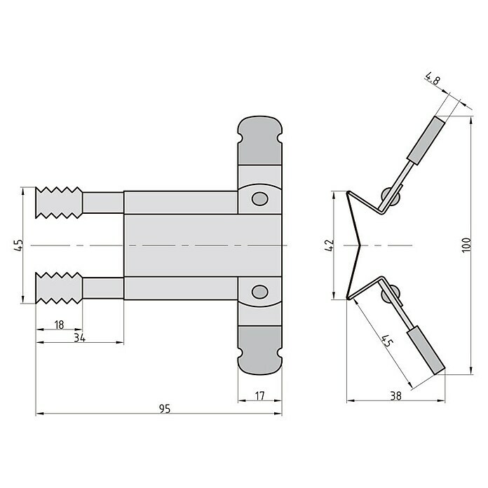 Basi Rollladensicherung RK 100 (Edelstahl, 2 -tlg.) | BAUHAUS