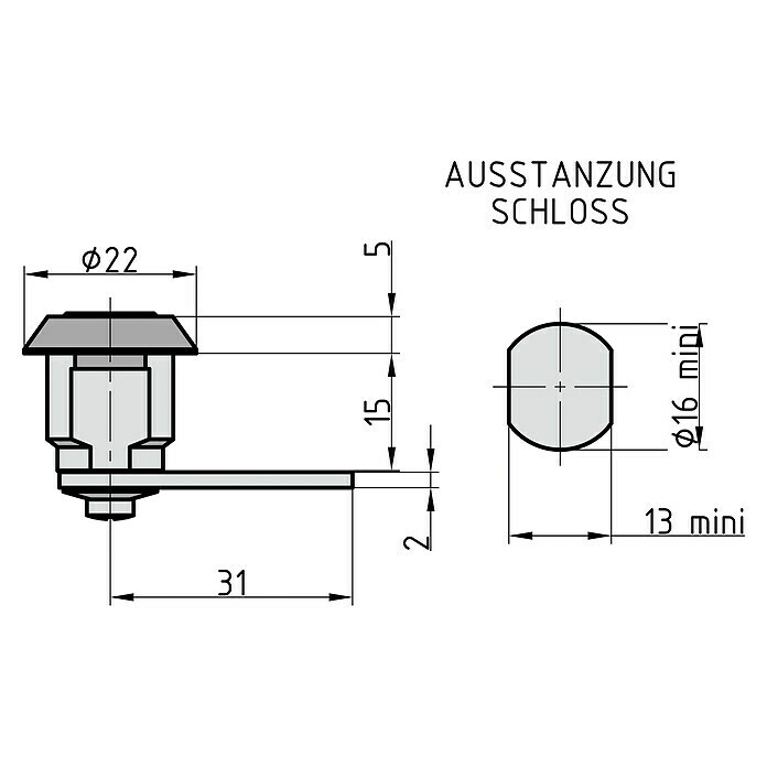 Basi Universalzylinder HS 312 (Passend für: Universal - Burg) | BAUHAUS