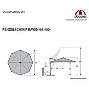 Derby Ravenna Pendelschirm (Natur, Durchmesser: 400 cm)