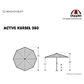 Doppler Active Kurbelschirm (Natur, Durchmesser: 380 cm)