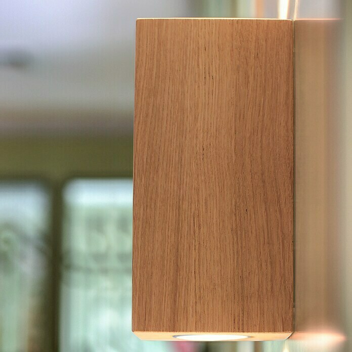 Spotlight LED-Wandleuchte Wood Dream (5 W, L x B x H: 10 x 10 x 10 cm, Eiche,  Warmweiß) | BAUHAUS