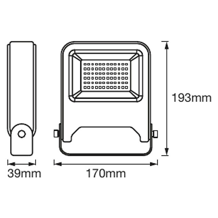 Ledvance LED-Strahler Endura FloodAnthrazit, 30 W, IP65 Sketch