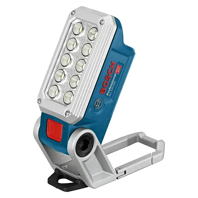 Bosch Professional Akku-Lampe GLI 12V-330 - 12 V, Ohne Akku, Lichtstrom: 330 lm - Bosch GLI 12V-330 Akku-Baustrahler mit 10 LEDs für optimale Ausleuchtung von Arbeitsbereichen. Kompaktes und robustes Design.