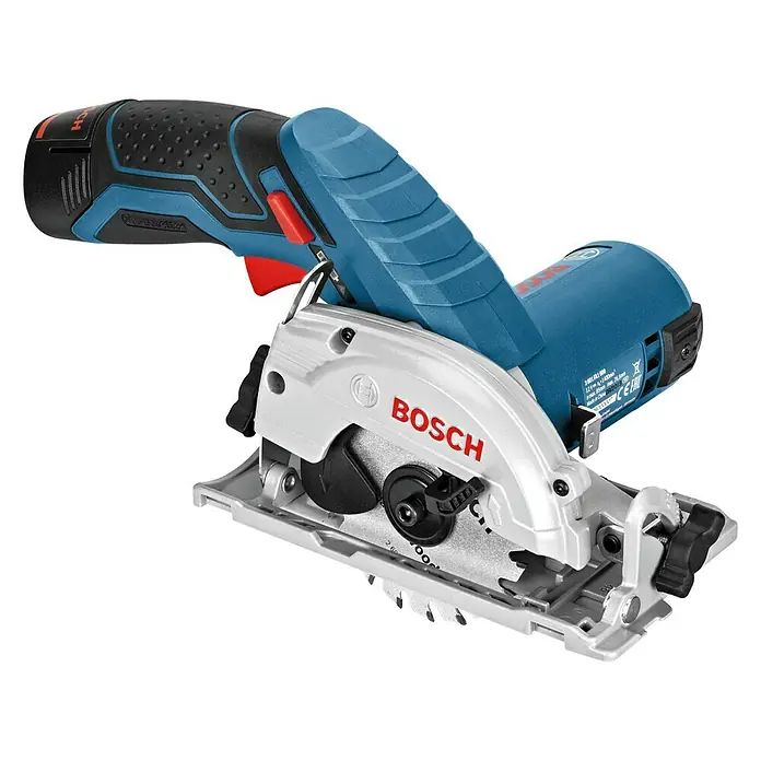 Bosch Professional Akku-Handkreissäge GKS 12V-26 - 12 V, 2 Akkus, 3 Ah, Leerlaufdrehzahl: 1.400 U/min - Akkuhandsäge Bosch GKS 12V-26 Professional. Das Gerät ist mit einem ergonomischen Griff und einer robusten Bauweise für professionelle Anwendungen ausgestattet.