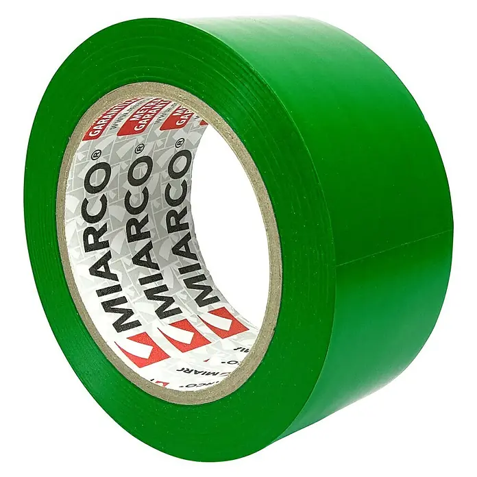 Cinta de señalización - L x An: 33 m x 5 cm, Verde - Rollo de cinta aislante verde marca Miarco. Gran adherencia y flexibilidad para aplicaciones versátiles, perfecto para agrupar, asegurar y marcar.