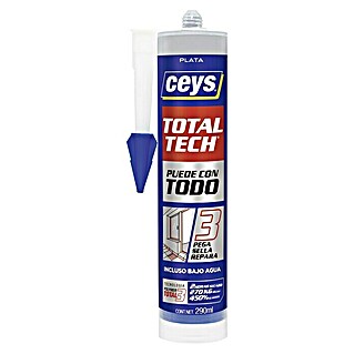 Ceys Adhesivo y sellador Total-Tech (Plata, 290 ml)