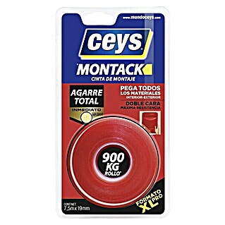 Ceys Cinta de montaje agarre total Montack Pro (7,5 m x 19 mm)