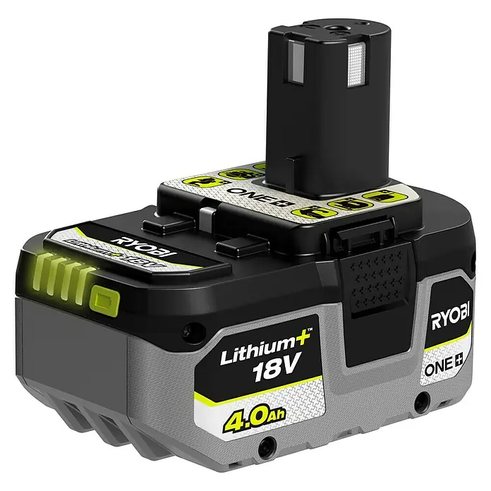 Ryobi ONE+HP Batería - 18 V, 4 Ah - Batería Ryobi ONE+ 18V 4.0 Ah Lithium+ con indicador de nivel de carga. Diseño duradero para herramientas y equipos de jardín Ryobi ONE+.