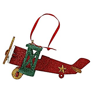 Kurt S. Adler Christbaumschmuck Flugzeug (Rot, Kunststoff, 1 Stk., L x B x H: 12,95 mm x 13,97 mm x 7,11 cm)