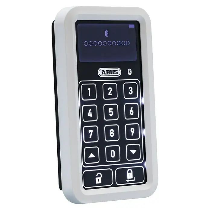 Abus HomeTec Pro Funk-Tastatur CFT 3100WL x B x H: 29 x 78 x 142 mm, Passend für: Abus HomeTec Pro Funk-Türschlossantrieb CFA3100, Weiß - ABUS Keypad mit beleuchteter Tastatur zur sicheren Zutrittskontrolle per Zahlencode. Ideal für smarte Schließsysteme.