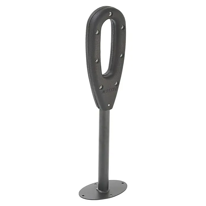 Mottez Fahrradständer - L x B x H: 26 x 16 x 80 cm, 1 Bügel - Das Produkt ist eine robuste, schwarze Bootshalterung von MOTTEZ, ideal für die sichere Lagerung und den Transport von Booten.