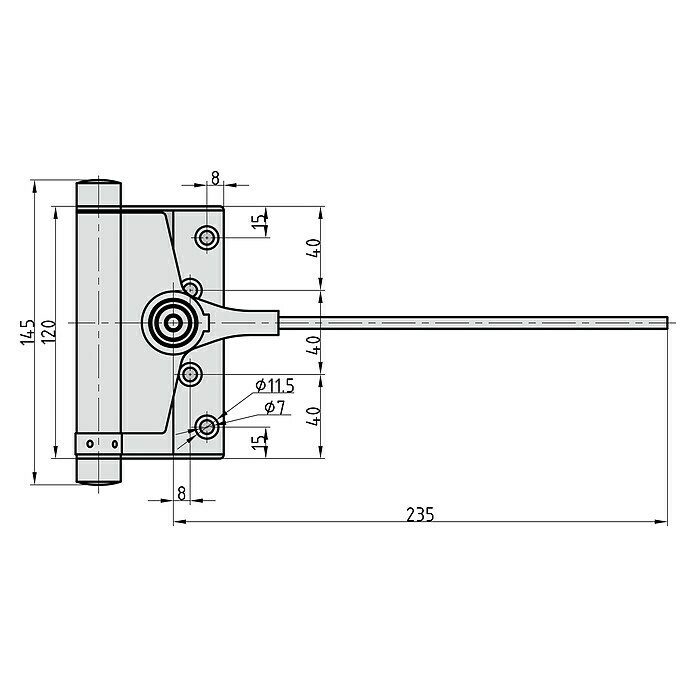 Basi Türschließer FT 903Passend für: Schwere Türen, Silber Sketch