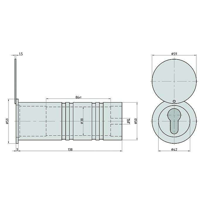 Basi Rohrtresor RT 103-S (Länge: 138 mm, Aluminium) | BAUHAUS