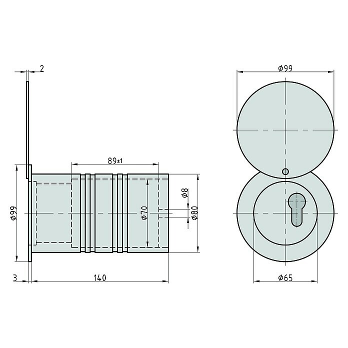 Basi Rohrtresor RT 103-S (Länge: 140 mm, Aluminium) | BAUHAUS