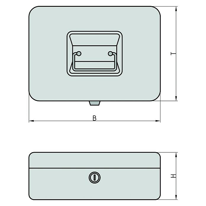 Basi Geldkassette GK10L x B x H: 20 x 16 x 9 cm, Blau Sketch