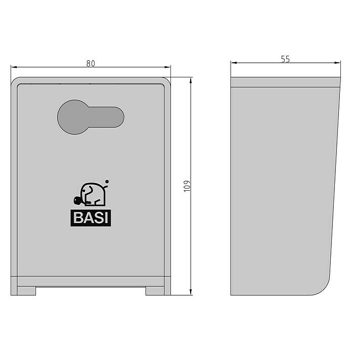 Basi Schlüsselkasten SSPZ 110Zylinderschloss, L x B x H: 55 x 80 x 110 mm Sketch