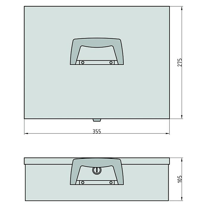 Basi Geldkassette EGK 150L x B x H: 35 x 27,5 x 10,5 cm, Grau Sketch