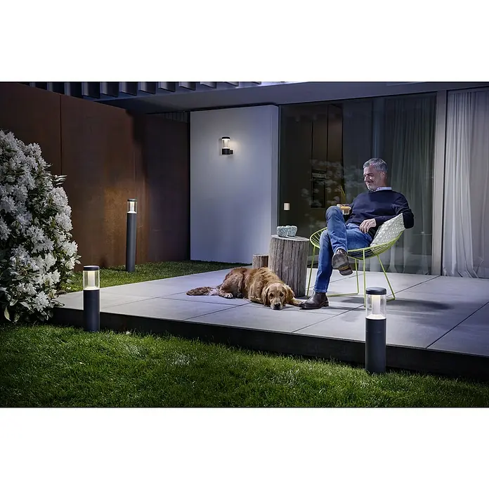 Osram Außenleuchte Lantern - 12 W, Farbe Gehäuse: Dunkelgrau, Warmweiß, Mit Leuchtmittel - Gartenbeleuchtung: Elegante Außenleuchten und Pollerleuchten erhellen den Außenbereich und schaffen eine gemütliche Atmosphäre.