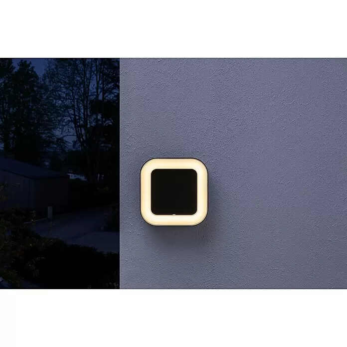 Osram LED-Außenwandleuchte Square - 13 W, 4,5 x 20,2 x 20,2 cm, Dunkelgrau, IP44 - Anwendungsbeispiel