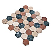 Mosaikfliese Hexagon Mix MOS HXN RND (29,8 x 30,5 cm, Creme/Beige/Rot/Grün, Matt)